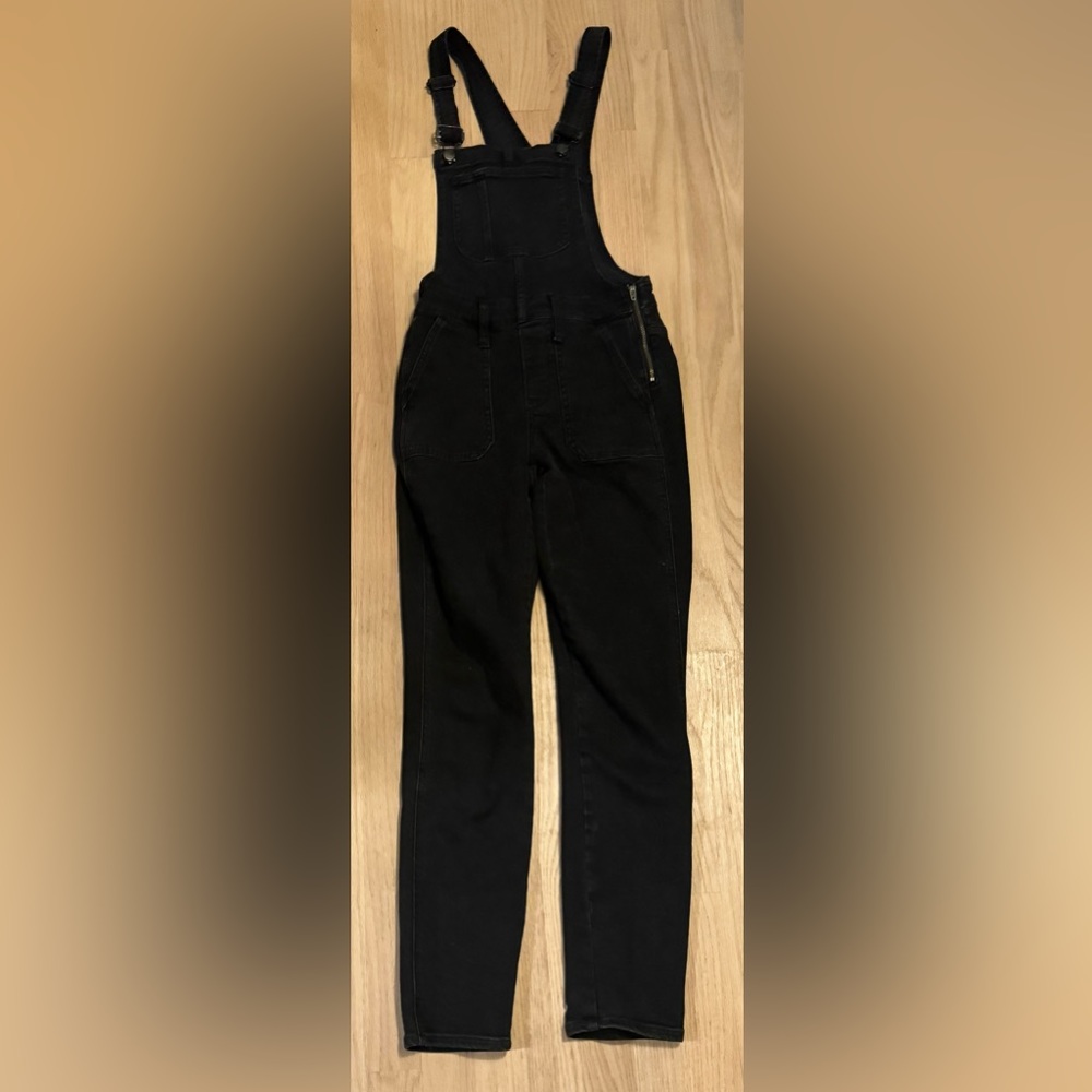 Madewell Stretch Lunar Wash Black Skinny Denim Overalls AA598 Women’s XXS 2XS